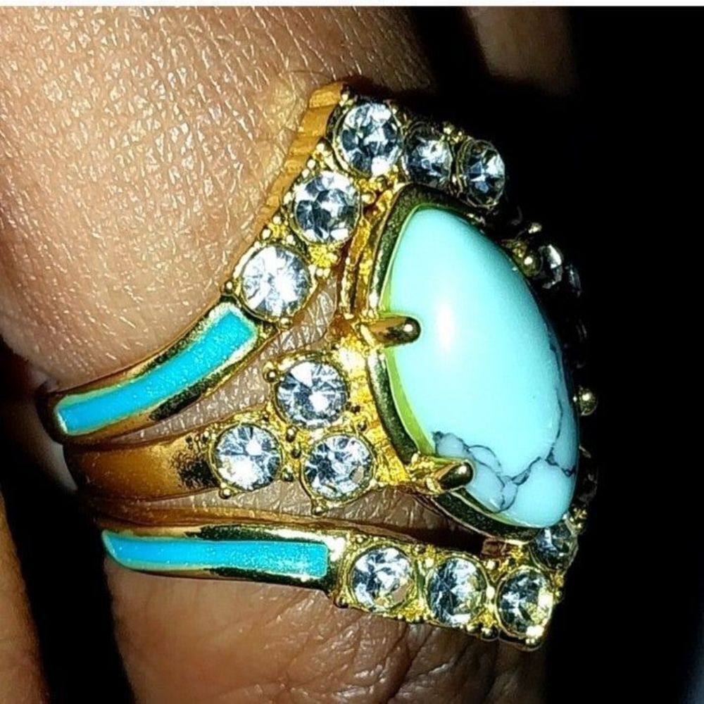 Absolutely Gorgeous 3pc Vintage Ring Set Sz.7